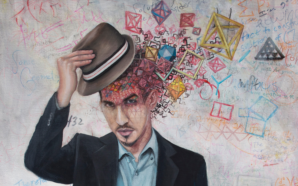 vincent fink tips his hat with sacred geometry spilling out