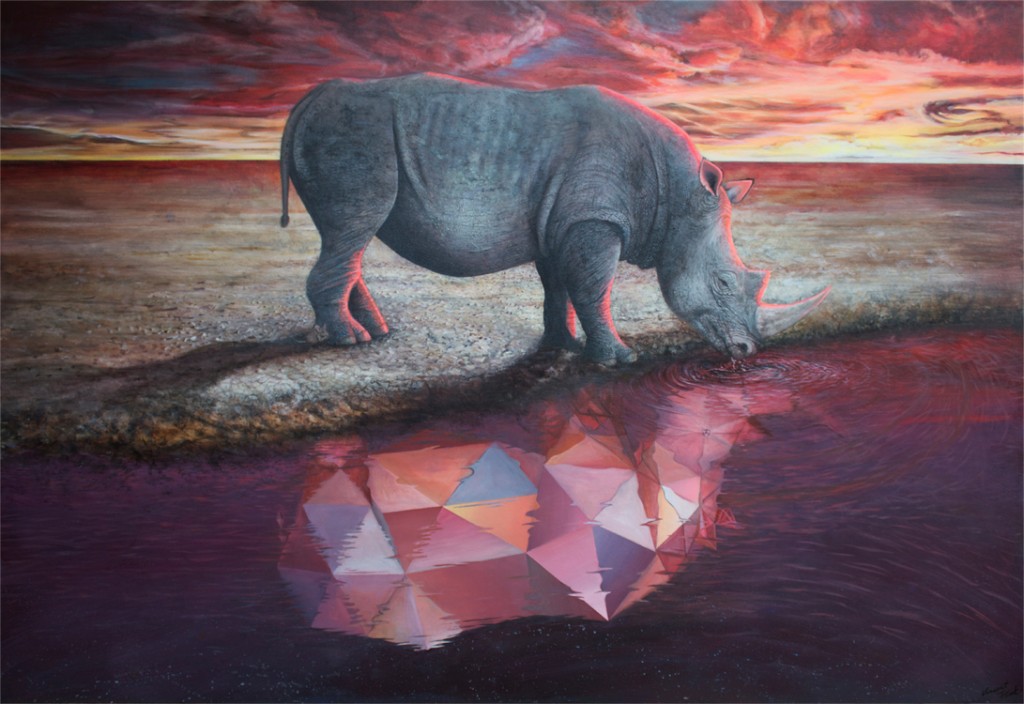 rhino reflection by vincent fink