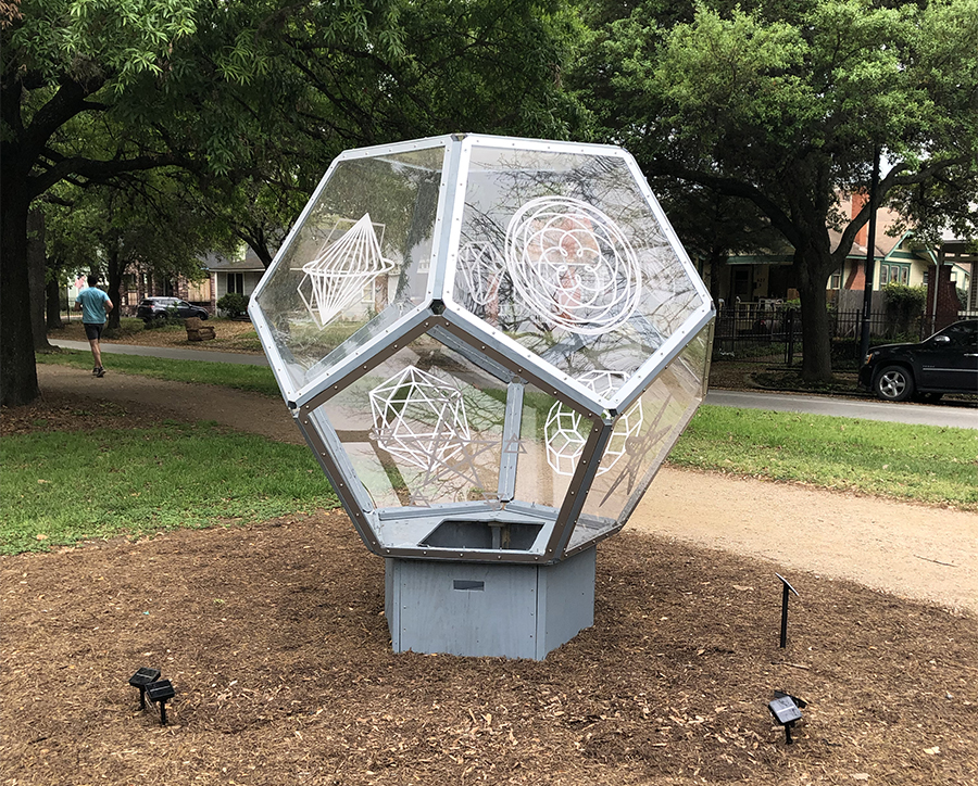 dodecahedron sacred geometry art installation