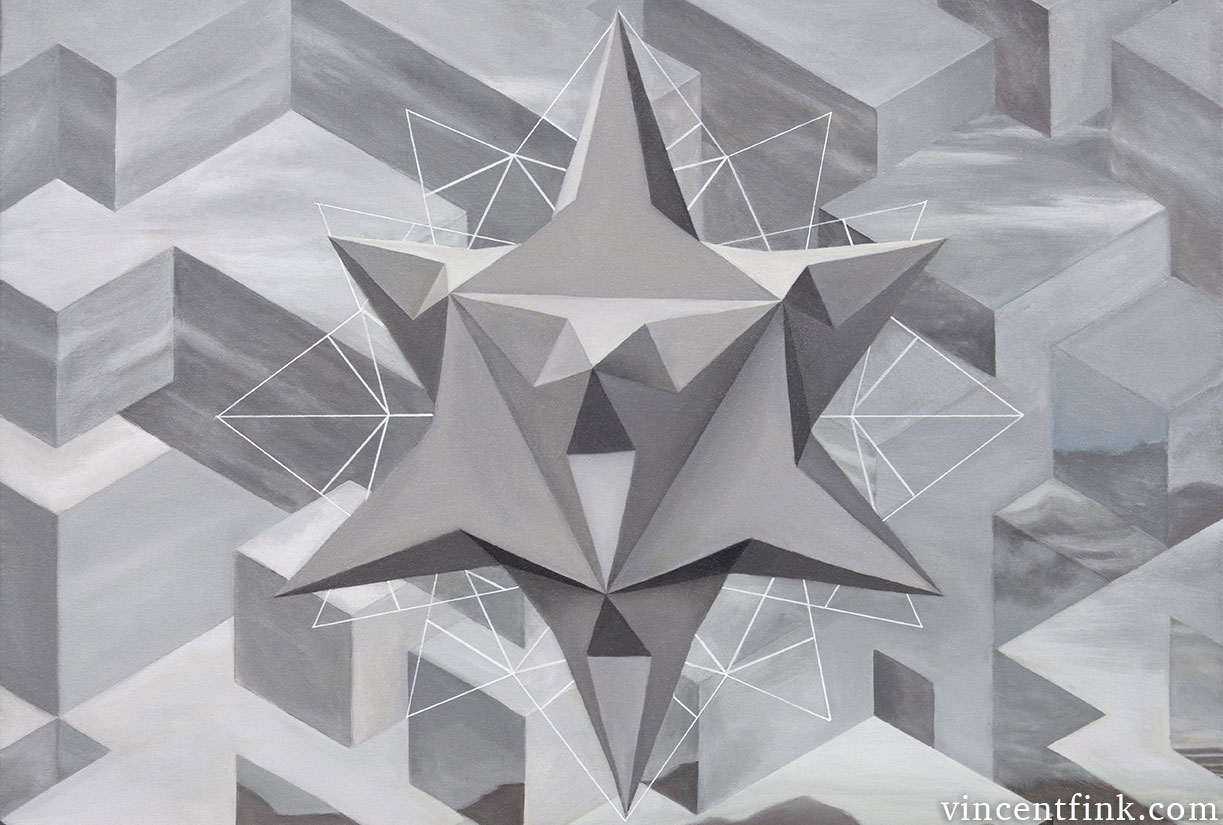 star tetrahedron sacred geometry art tattoo glitch